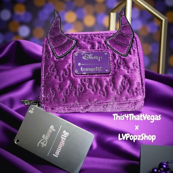Loungefly X DISNEY Maleficent Purple Velvet Backpack and Wallet Set main image 6